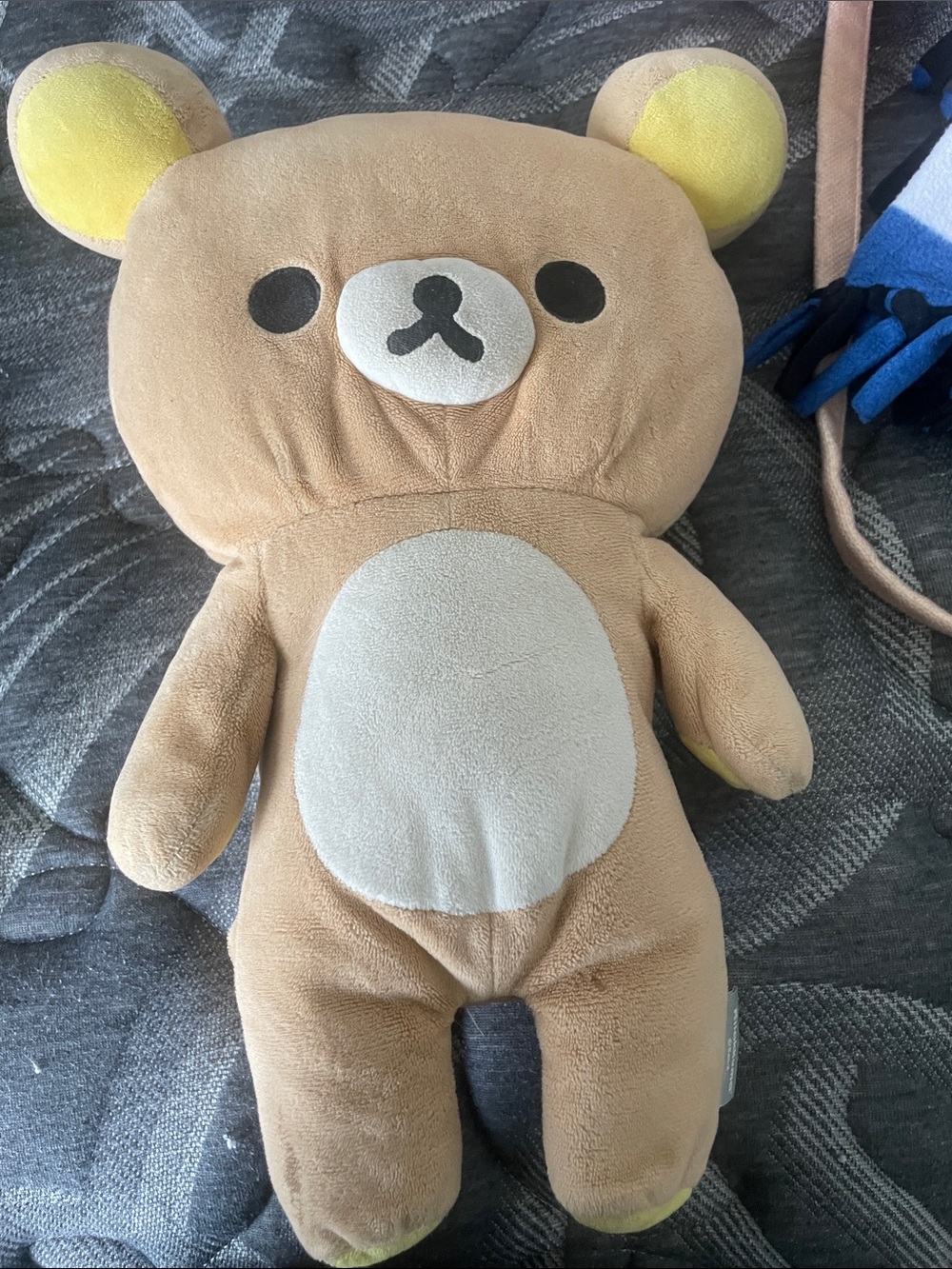 Rilakkuma Bear Plush Toy with back zipper compartment